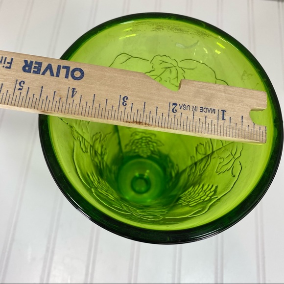 Indiana green glass grape motif footed vase - Picture 6 of 6